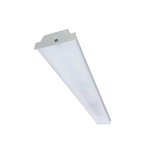 E2 LIGHTING 4-Foot LED Emergency Wraparound Light | Adjustable Color Temperature 3500K 4000K 5000K | 40W 5200 Lumens | Emergency Battery Backup 90 Minutes | ETL Listed | Ceiling Wall Mount