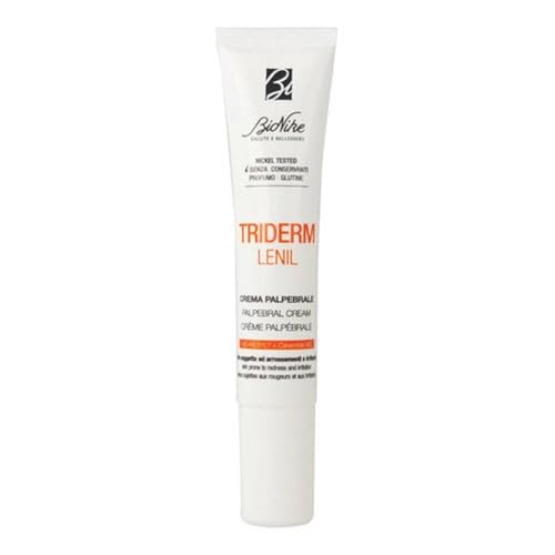 BioNike Triderm - Lenil Crema Palpebrale per Arrossamenti, Desquamazione e Prurito delle Palpebre, Azione Lenitiva ed Emolliente, Dona Sollievo, Favorisce il Ripristino della barriera Cutanea, 15 ml