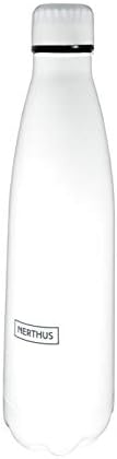 NERTHUS FIH 711 Double Wall Insulated Bottle for Hot and Cold Design Stainless Steel Wood 350 ml BPA Free, 18/8, 12oz