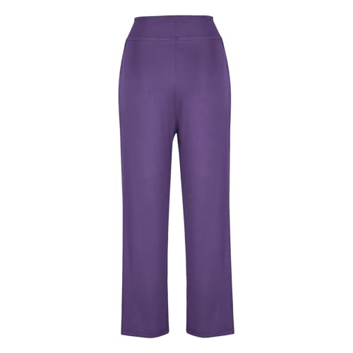 Girls High Waisted Wide Leg Pants Loose Drawstring Workout Flare Leggings Casual Yoga Gym Trousers for Kids 4-14Y4