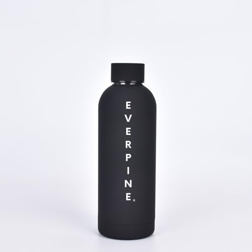 Botella de Agua Everpine, Acero Inoxidable, Negro Mate