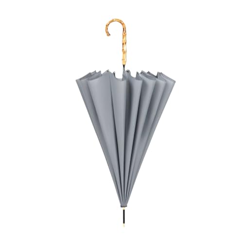 BLMAGS Stick Semi-Automatico ombrelloni 16 costolette ombrelloni retrò a Base di ombrelloni in bambù Manico Curvo a Bastone ombrelloni