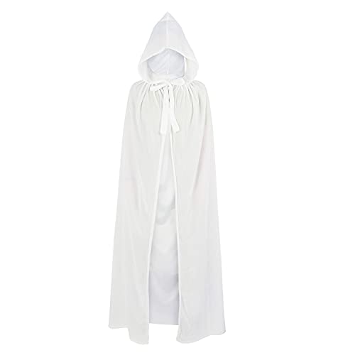American Trends Umhang mit Kapuze Damen Zauberer Robe Umhang Frauen Unisex Umhang Halloween Weihnachten Rabe Kostüm Weiß Umhang Groß, Weiss/opulenter Garten, Large Cover