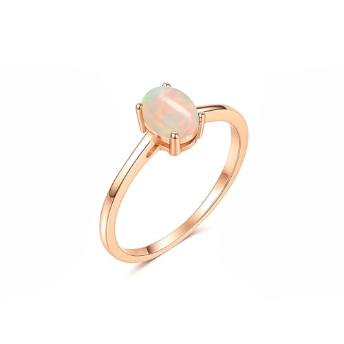 Bague opale éthiopienne naturelle, bague argent 925 pour femme