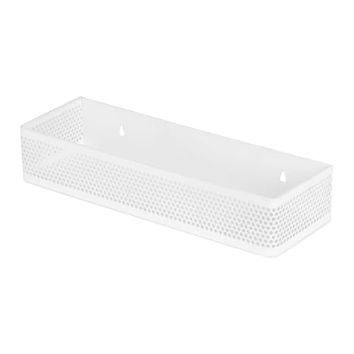 Image of SHIOK DECOR Long Metal Floating Wall Shelf Rack,for Decoration of Wall Living Room, Bedroom & Kitchen,Rack for Showpieces,Planter & Organizing Display Decorative Items - White 2pcs