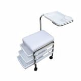 Sgabello per manicure BREVIS, 3 cassetti + 1 ripiano.