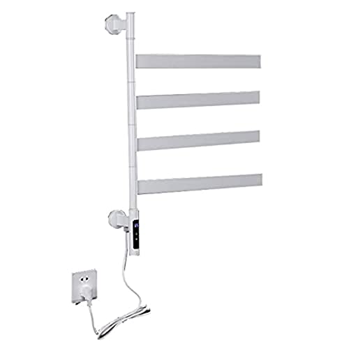 Chauffe-Serviettes Électrique Mural Rotatif 180° en Acier Inoxydable 304 pour Salle de Bain