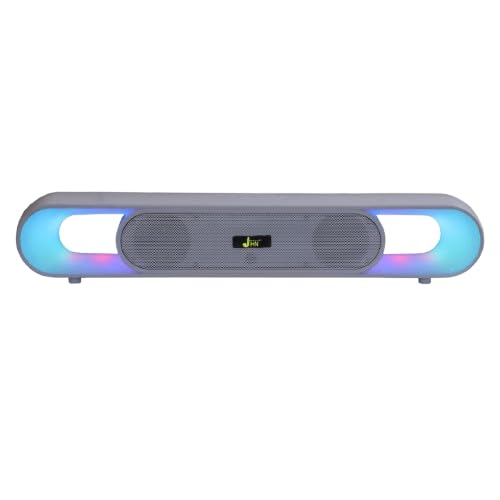 JHN 10W Bluetooth Soundbar Wireless Speaker | RGB Light Sound Bar with High Bass for Smart TV, PC & Home | FM Radio, USB Soundbar Speaker (Grey)-image-5