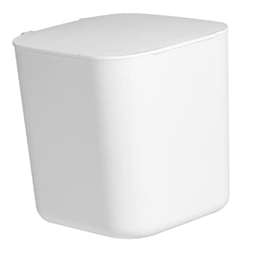 HOOTNEE Cubo De Basura Tapa Para Escritorio Papelera De Escritorio De Plástico Blanco Para Cocina Baño Oficina Cesto De Basura Tapa