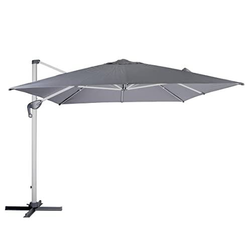 Hespéride - Sombrilla colgante rectangular Équador Gris - 4 x 3 m