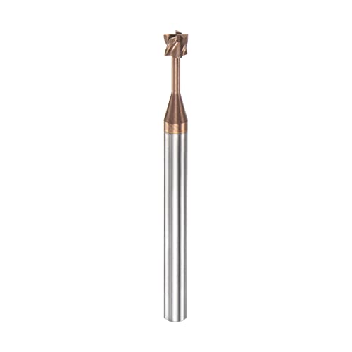 Image of HARFINGTON T Slot End Mill Milling Cutter 4mm Cutting 3.5mm Depth 4mm Shank Solid Carbide Titanium Coated 4 Flutes for Stainless Steel Alloy