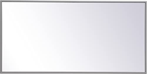 Elegant Decor Eternity - Espejo con marco de metal de mediados de siglo de 36 x 18 pulgadas, color gris