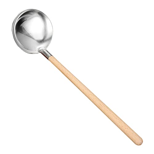 FABLOFT 304 Stainless Steel Spoon Ladle Wooden Handle for Hot Pot Soup Deal