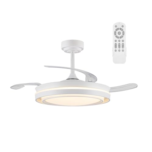 wonderlamp Ventilador LED con aspas retráctiles Bonalso CCT Dim (72W)