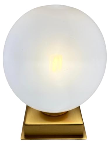 Lucciola Lume da tavolo comodino in vetro di murano Soffiato Colorato Made in Italy (BIANCO BASE ORO)