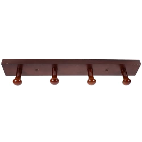 HINTRMENT Perchero de Madera Marrón Montado en Pared Ganchos para Colgar Sombreros y Bufandas, Adecuado para, Diseño Funcional y Resistente