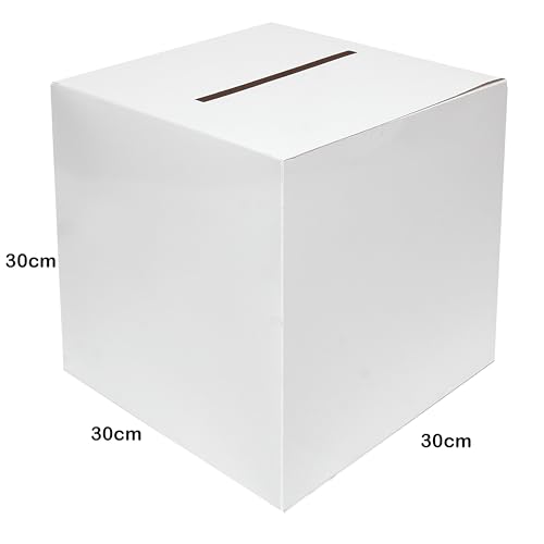 Storm&Lighthouse 30cm x 30cm x 30cm White Wedding Card Post Box Flat-Packed Art Box Card Box for Party and Wedding Reception