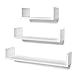 STOREMIC Étagères flottantes en Forme de U Étagères murales faciles à Installer Lot de 3 - Étagères murales Blanches 30 cm, 45 cm, 60 cm pour Cuisine, Salon, Salle de Bain et Chambre à Coucher