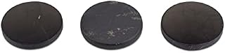 Heka Naturals Shungite Phone Plates - Stickers | Phone Charm Crystal Set of 3 (Circle) - Phone Protection - Black Natural Chakra Stones Crystal Phone Stickers Set