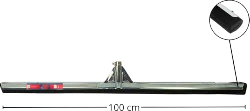 Synx Tools 100 cm Bodenabzieher mit 150 cm Stiel, Wasserschieber mit Gummilippe, Wasserabzieher Boden mit Stiel für Terrasse, Garage, Bad und Fliesen, robuster Gummischieber für Innen und Außenbereich