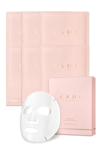 KAHI Wrinkle Bounce Water Full Perfecting Hydrating Face Mask Skin Care | Hyaluronic Acid Face Mask Korean Sheet Mask | Brightening Face Masks Beauty Glass Skin Korean Skincare (6EA, 1.23 oz)