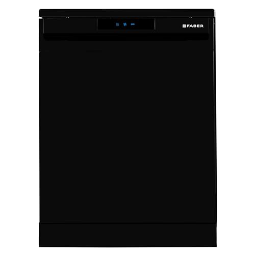 Image of Faber 14 Place Free Standing Dishwasher|6 Wash Programs| LED Display| Adjustable Racks | Half Load Wash| 2Yr Comprehensive & 10Yr Cavity Warranty |FFSD 6PR 14 S BK Digital, Black Finish
