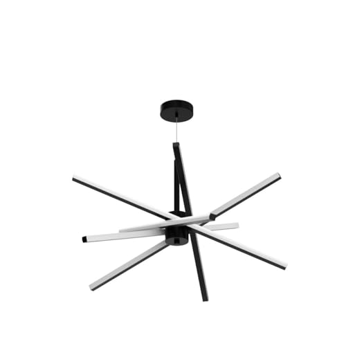 Modern Sputnik Chandelier Ceiling 82W LED Black Pendant Light Embedded Mount Chandeliers Dining Room Light Fixtures Over Table Dimmable with Remote Control for Living Room Kitchen Bedroom 31.5 inches