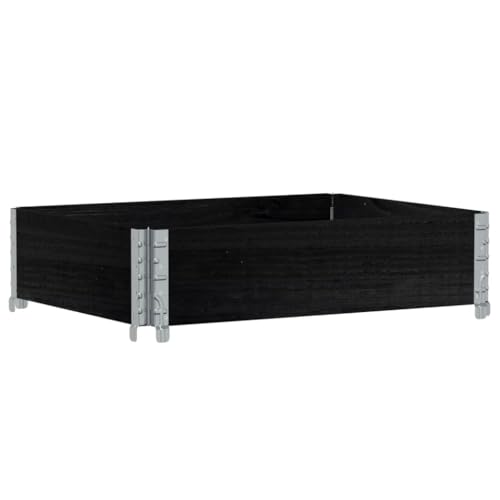 vidaXL Garten Pflanzkübel Outdoor Blumentopf Stapelbar Kiefer Holz Schwarz Verstellbare Scharniere/Faltbares Design 80 x 60 x 21,5 cm für Garten/Balkon/Terrasse