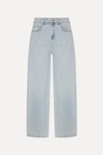 Kadın İndigo Wide Leg Jean Pantolon
