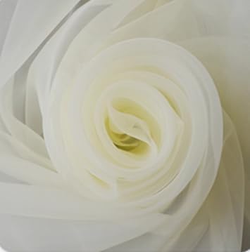 YYCRAFT Sheer Crystal Organza Fabric 59 Inch by The Yard for Dresses, Decor, Fluffy Skirts, Apparel, DIY (10 Yards,Ivory)