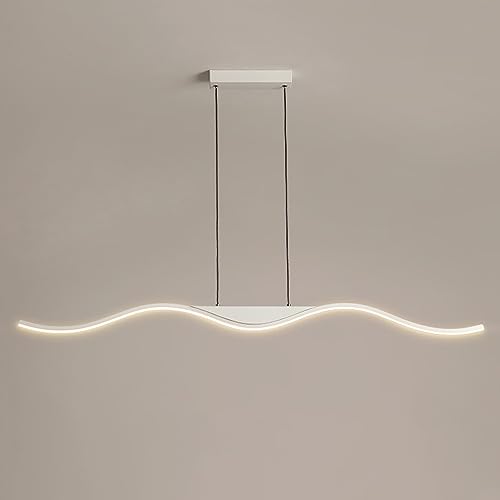 Suspension LED vague blanche pour illuminer la table de la salle à manger