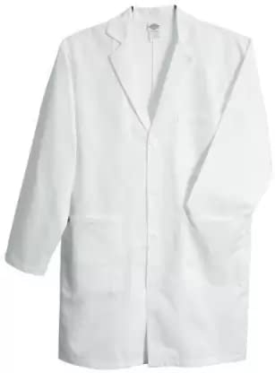 MEDIGUARD Men's Lab Coat | Poly Viscose Long Sleeves Medical Apron | 3 Pockets | Uniform for Doctors (Large)