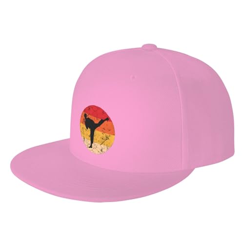 Vintage Karate Martial Arts Sunset Outdoor Baseball Hat Flat Hat2