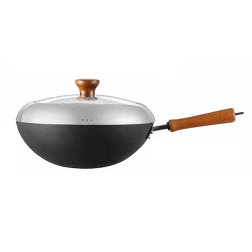 Wok de hierro sin recubrimiento con tapa 32 cm