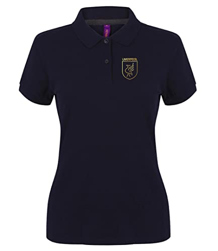 Cyclops Print Liverpool - Polo de fútbol para mujer, diseño de escudo del Liverpool, color azul marino, azul marino, 44