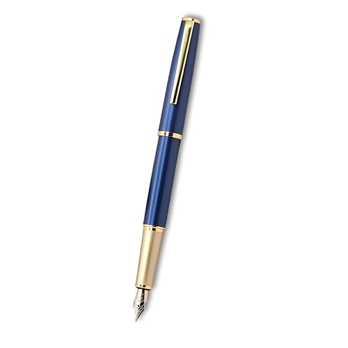 Image of Venti Fountain Pen - Metal Luxury Pen, Schmidt Nib (Medium), Best Pen Gift Set for Men & Women, Professional, Executive, Office, Nice Pens,Return Gift (F5083-Blue)