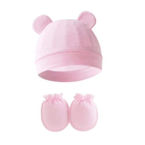 Soft Breathable Baby Hat and Mittens Set for Newborns Cotton Comfortable Fetal Caps Gentle Protections for 0-6 Months