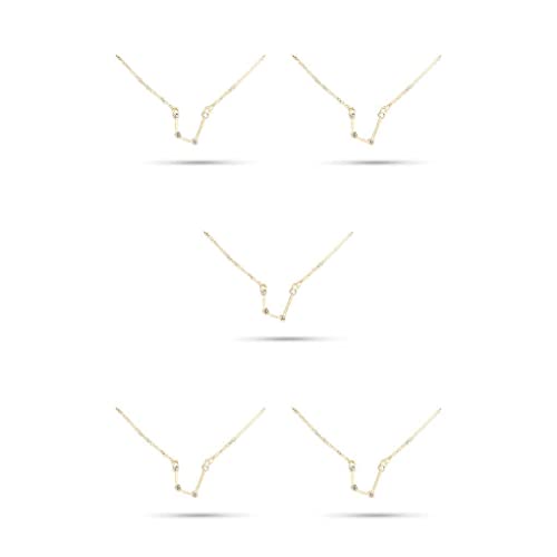 SUDNJIALQ 5 PCS Colar de amizade de strass DIY ins criativo pingente de aquário dourado