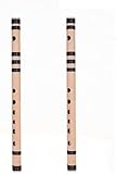 Flöte, Musikinstrument für Anfänger, Bansuri aus natürlichem Bambus, Länge 33 cm, professionelle indische Bambusflöte, warmer Ton, leicht und langlebig, 2 Stück