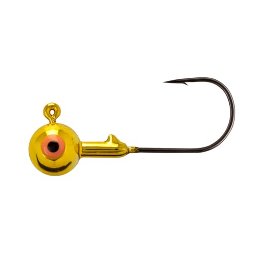 Northland Tackle Gum-Ball JIG / 0.875" / 1/32 OZ - #6 HK / 6 Pack/Metallic Gold
