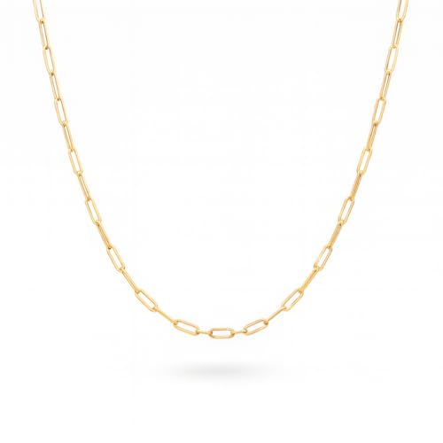 14k Gold 1.5mm, 2mm 3.5mm Solid Chain Paper Clip Link Necklace 14