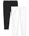The Children's Big Girls'  Cropped Legging (Pack of 2), White/Black, Large (10/12)