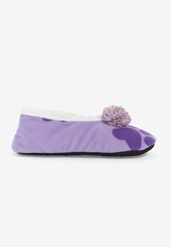 Dreams & Co. Plus Size Pom Pom Slipper4