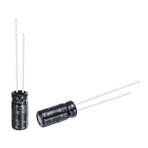 sourcing map 4.7uF 50V 5x11mm Electrolytic Capacitor, Radial Leads Aluminum Capacitors for TV, LCD Monitor, VCD, 50Pcs