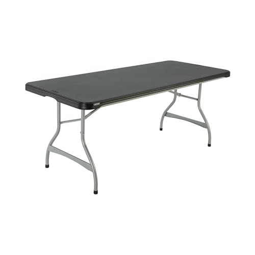 Lifetime 6-Foot Commercial Stacking Table, Black, Heavy Duty Event Furniture