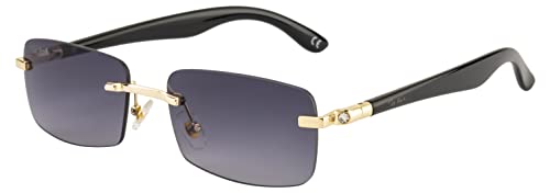 Image of Ted Smith Men's Women's UV Protection Metal Rectangle Sunglasses