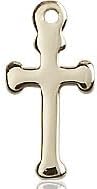 14kt Gold Filled Cross Pendant on a 13 inch Gold Filled Light Curb Chain.