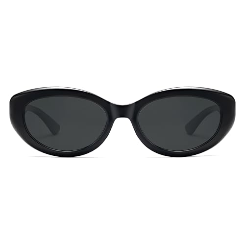 SOJOS Trendy Oval Polarized Sunglasses for Women Retro Small Cat Eye Sun Glasses 90s Shades SJ23223