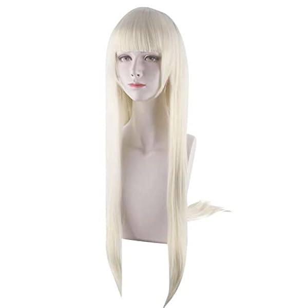 80cm Anime Kakegurui Yomozuki Runa Cosplay Wig Synthetic Straight Long Blonde Hair Halloween Costume Party Wigs For Women