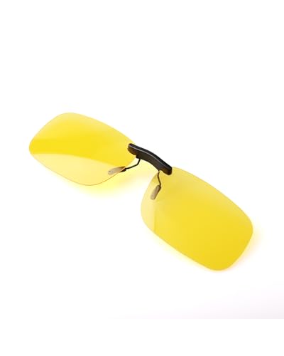 Image of Night Driving Glasses Clip On Night Vision Glasses HD Polarized Yellow Lens Compact Fit Non-Flip Up, Anti Glare